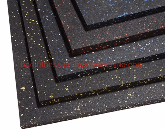 Tuile en caoutchouc de terrain de jeu d'intérieur extérieur/tapis en caoutchouc de forme physique/plancher en caoutchouc de gymnase